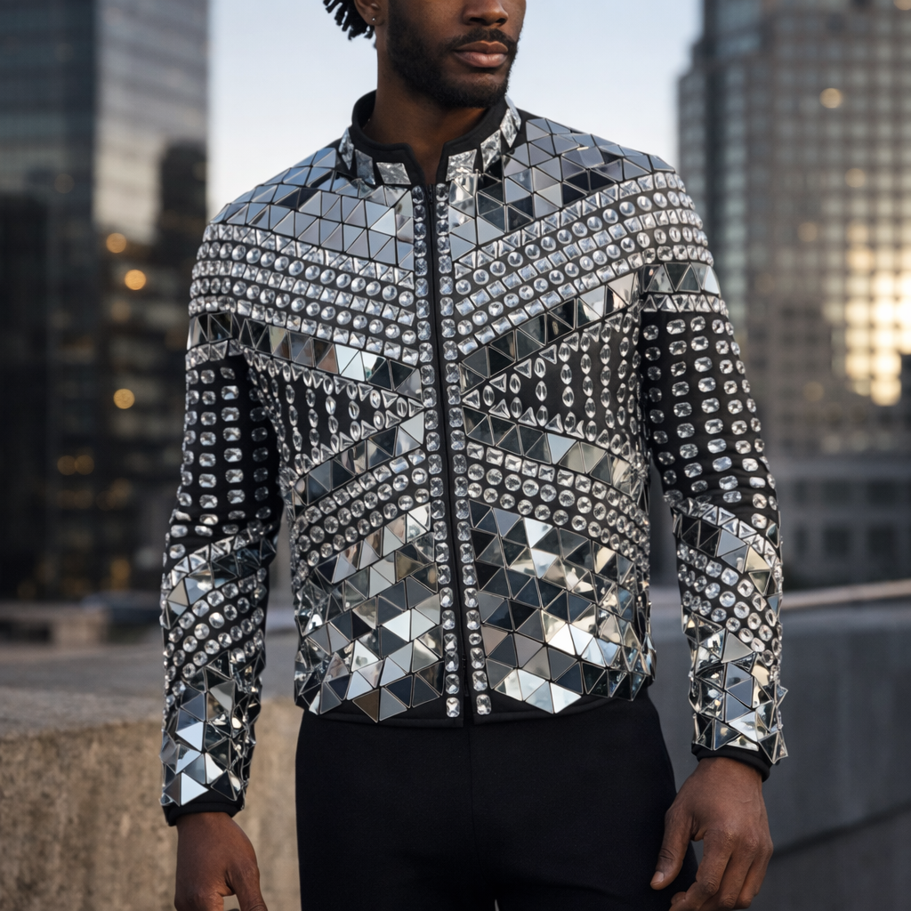 Men's Disco Mirror Blazer Vest – DJ Festival Party Outfit – BVALLEYXOXO Men's Disco Mirror Blazer Vest – DJ Festival Party Outfit – BVALLEYXOXO