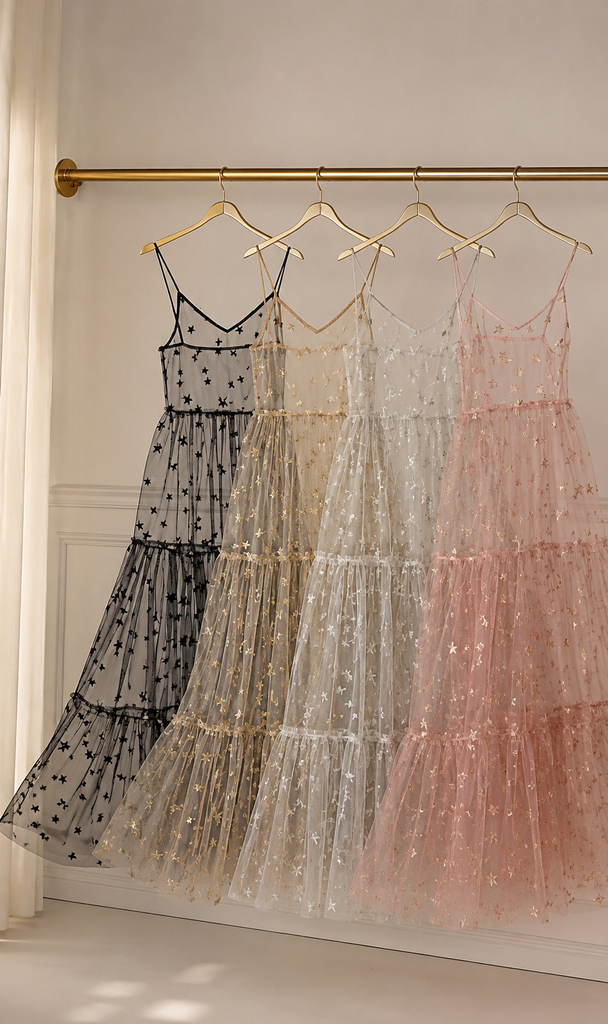 transparent mesh maxi dress Affordable Glitter for Women Maxi Boho Mesh Stars – BVALLEYXOXO Brown Velvet A Line Rosetta Gettys Nylon Mesh live-bridal Size:UK L
